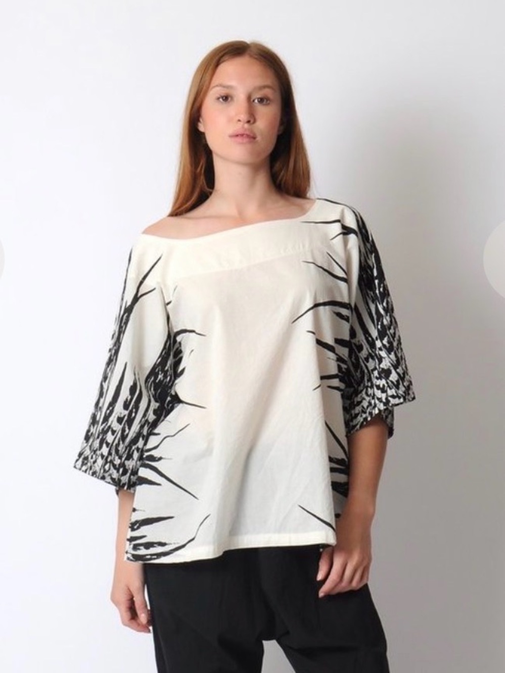 UZI NYC feather kimono top